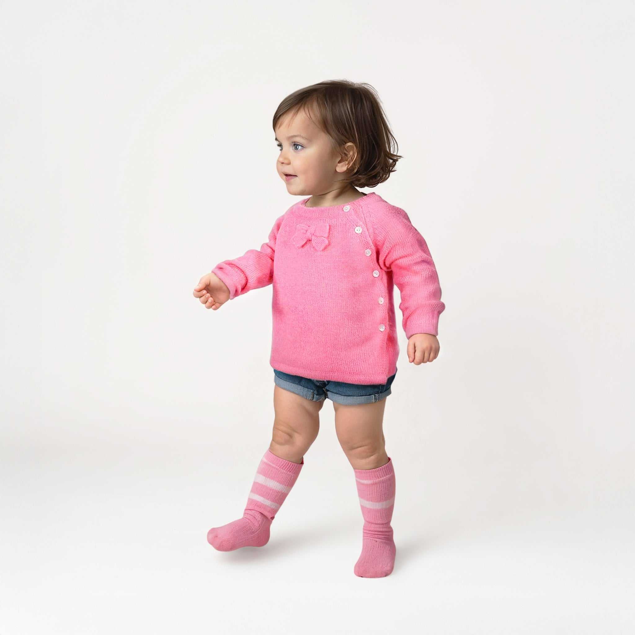 Soft babies bow sweaters with cute bow details, cozy and comfortable for infants.