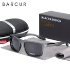 Ultralight polarized sunglasses with vintage square plastic frame and UV400 protection for men