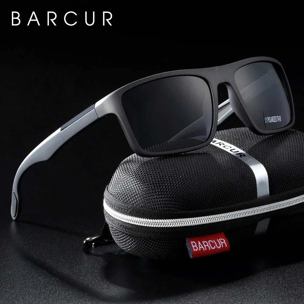 BARCURTR90 Ultralight Polarized Sunglasses for Men Vintage Square Eyewear with UV400 Protection for Summer