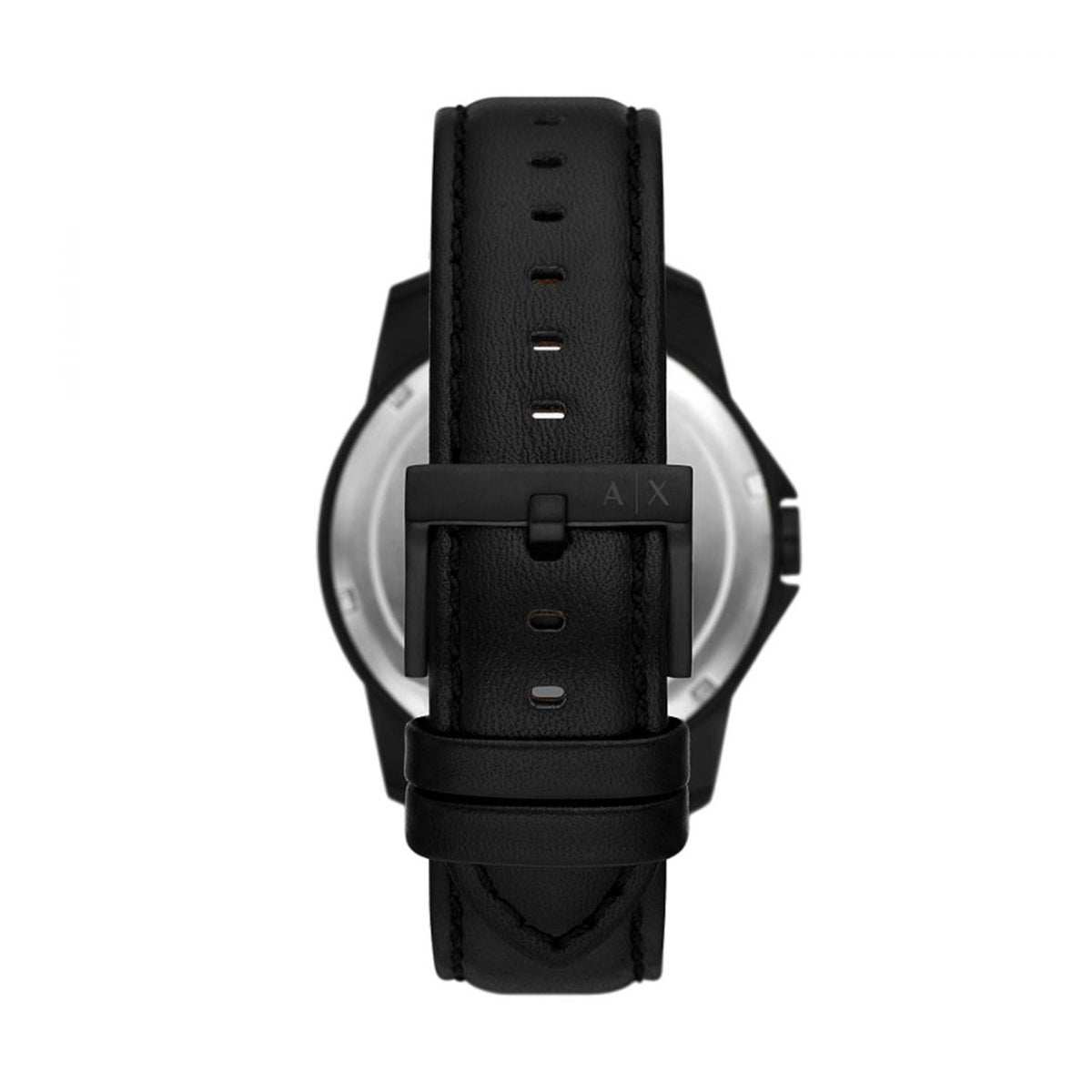 Fossil Group watches AX7147SET men's black IP stainless steel watch with leather strap and day-date display