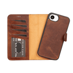iPhone 16e Leather Wallet Case - Brown - Brooklyn