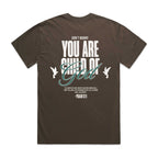 Men's Heavy Faded Tee with Psalm 27:1 scripture and oversized, durable cotton design