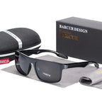 BARCURTR90 Ultralight Polarized Sunglasses for Men Vintage Square Eyewear with UV400 Protection for Summer