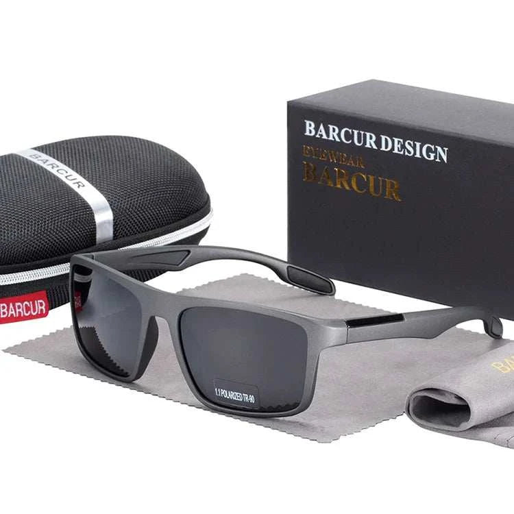 BARCURTR90 Ultralight Polarized Sunglasses for Men Vintage Square Eyewear with UV400 Protection for Summer