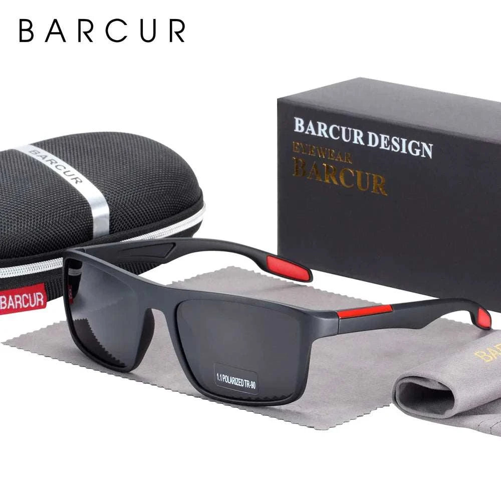 BARCURTR90 Ultralight Polarized Sunglasses for Men Vintage Square Eyewear with UV400 Protection for Summer