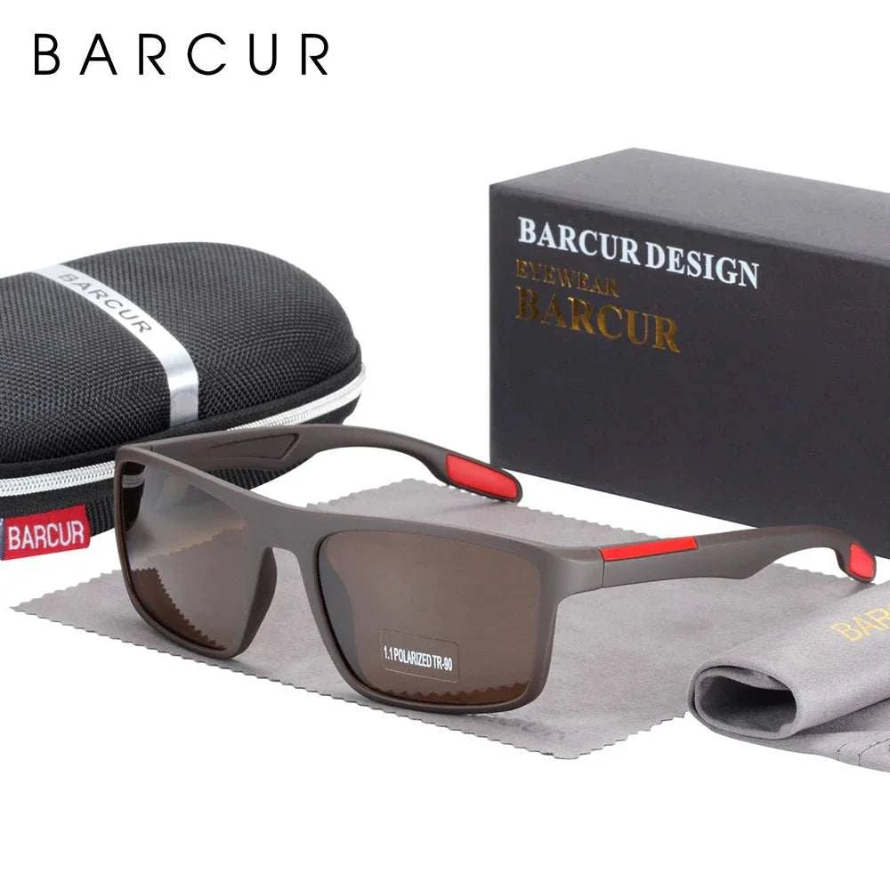 BARCURTR90 Ultralight Polarized Sunglasses for Men Vintage Square Eyewear with UV400 Protection for Summer