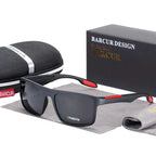 BARCURTR90 Ultralight Polarized Sunglasses for Men Vintage Square Eyewear with UV400 Protection for Summer