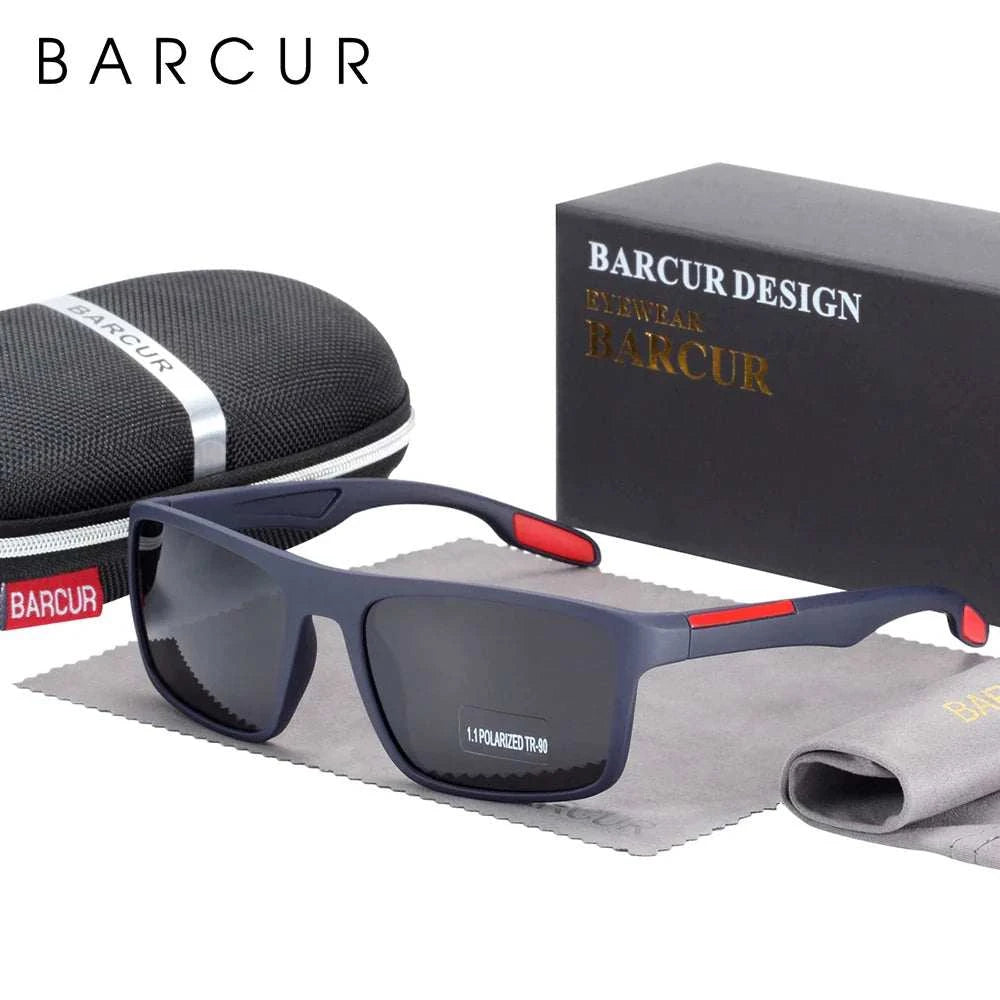 BARCURTR90 Ultralight Polarized Sunglasses for Men Vintage Square Eyewear with UV400 Protection for Summer