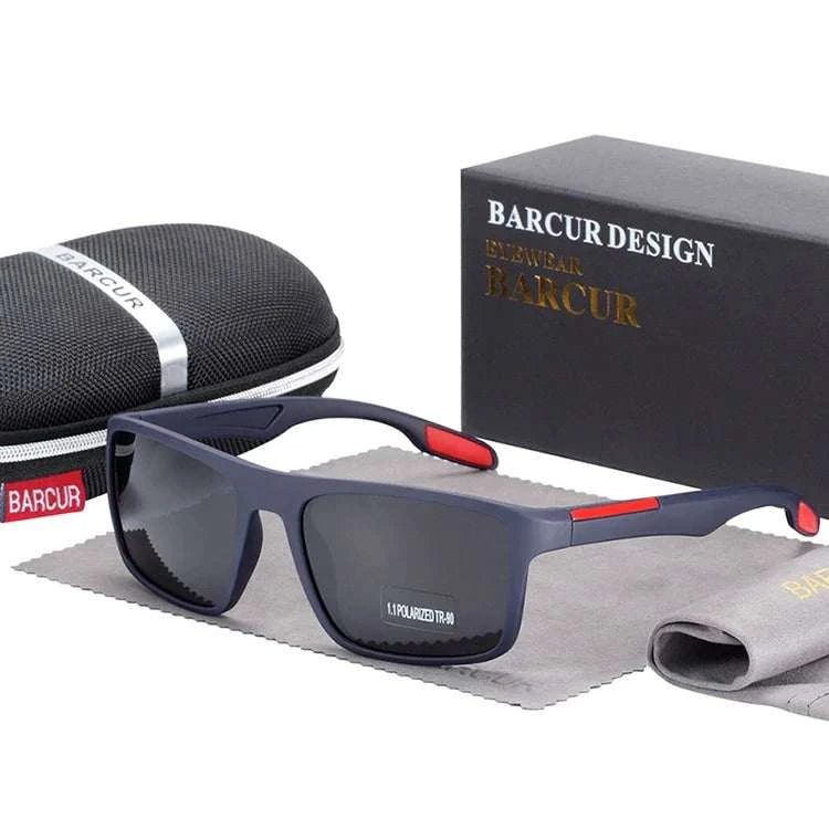 BARCURTR90 Ultralight Polarized Sunglasses for Men Vintage Square Eyewear with UV400 Protection for Summer