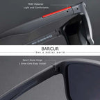 BARCURTR90 Ultralight Polarized Sunglasses for Men Vintage Square Eyewear with UV400 Protection for Summer