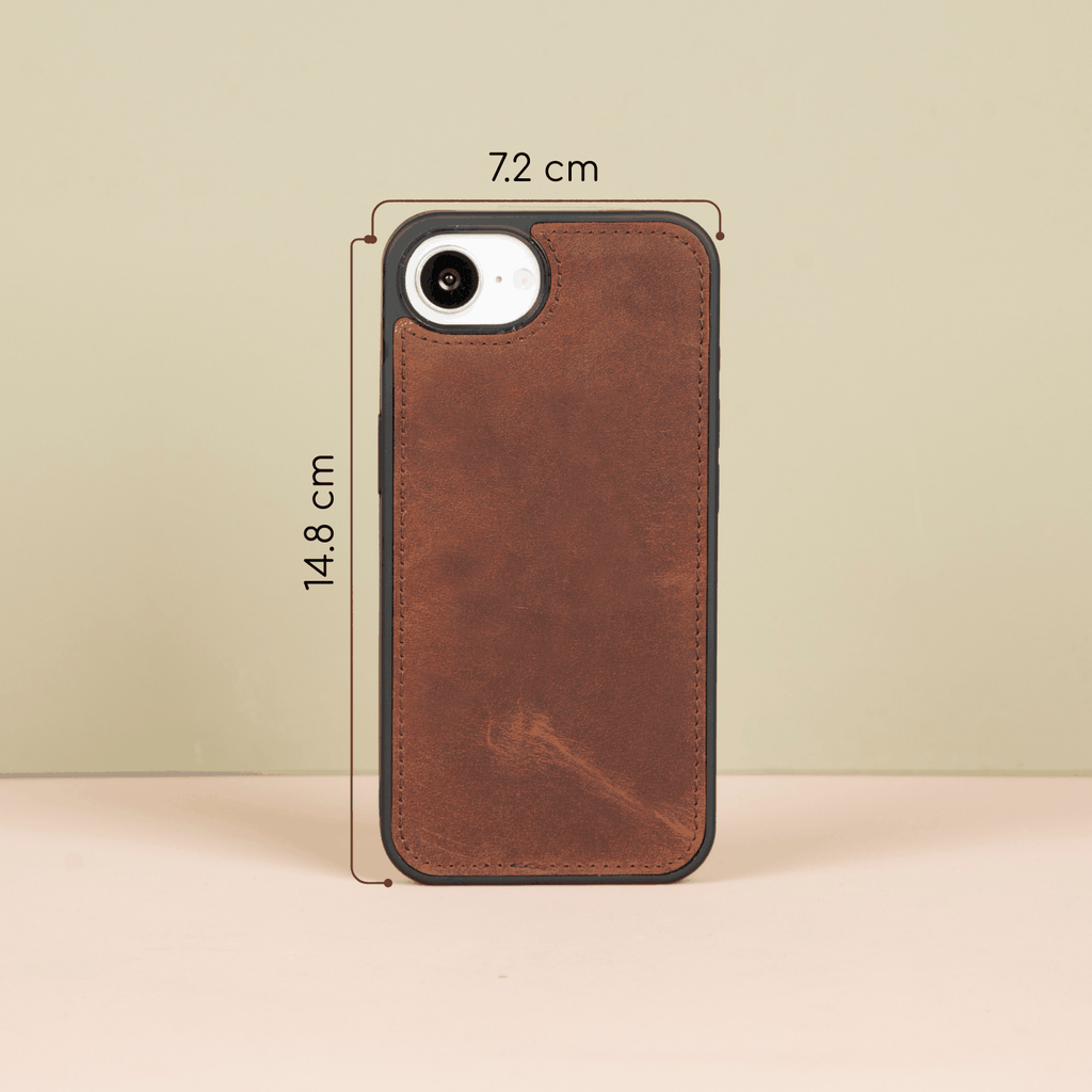 iPhone 16e Leather Wallet Case - Brown - Brooklyn