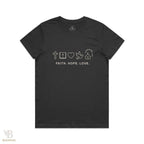 Women’s Maple Tee with Faith Hope Love inspirational design, comfortable regular fit, 100% combed cotton