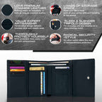 RFID Blocking Women's Leather Trifold Wallet
